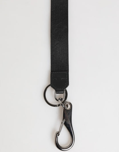 Dolce & Gabbana Black Red Polyester DG Logo Silver Men Keychain Keyring - The Gentlemen's Vault