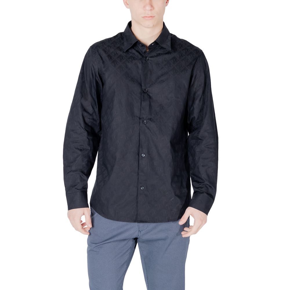 Armani Exchange Blue Cotton Shirt - The Gentlemen's Vault
