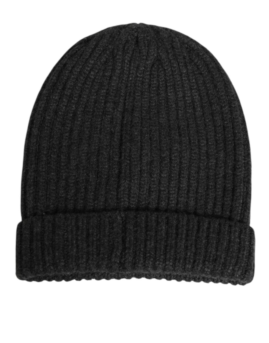 Dolce & Gabbana Black Cashmere Knitted Beanie Men Capello Hat - The Gentlemen's Vault