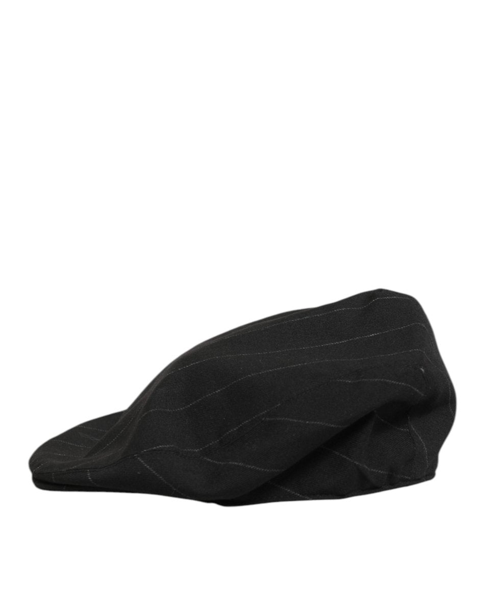 Dolce & Gabbana Black Polyester Newsboy Men Cloth Capello Hat - The Gentlemen's Vault