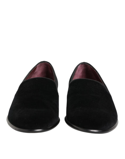 Dolce & Gabbana Black Leather Suede Slip On Loafer Dress Shoes - The Gentlemen's Vault