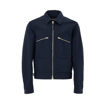 Tom Ford Blue Cotton Shell Jacket - The Gentlemen's Vault
