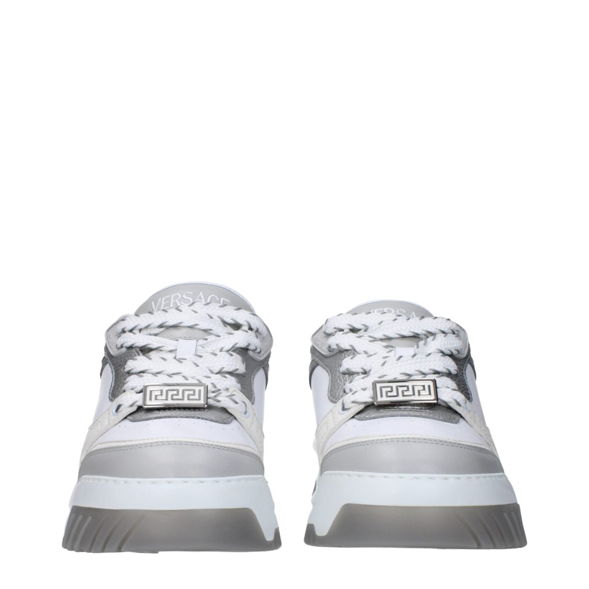 Versace White Leather Chunky Sneakers - The Gentlemen's Vault