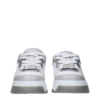 Versace White Leather Chunky Sneakers - The Gentlemen's Vault