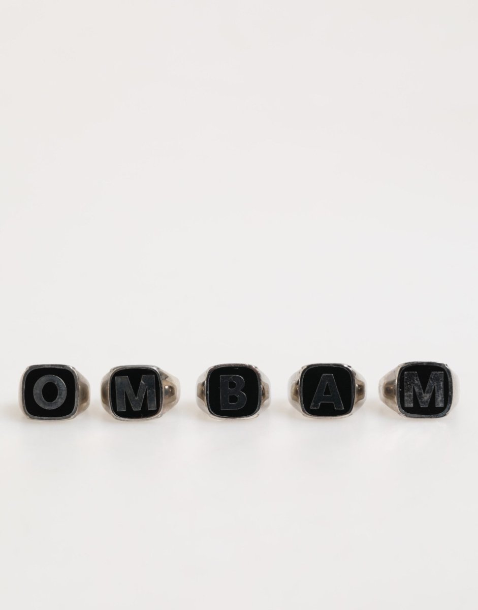 Dolce & Gabbana Silver Tone Brass Lettering Set 5 Pieces Adjustable Ring - The Gentlemen's Vault