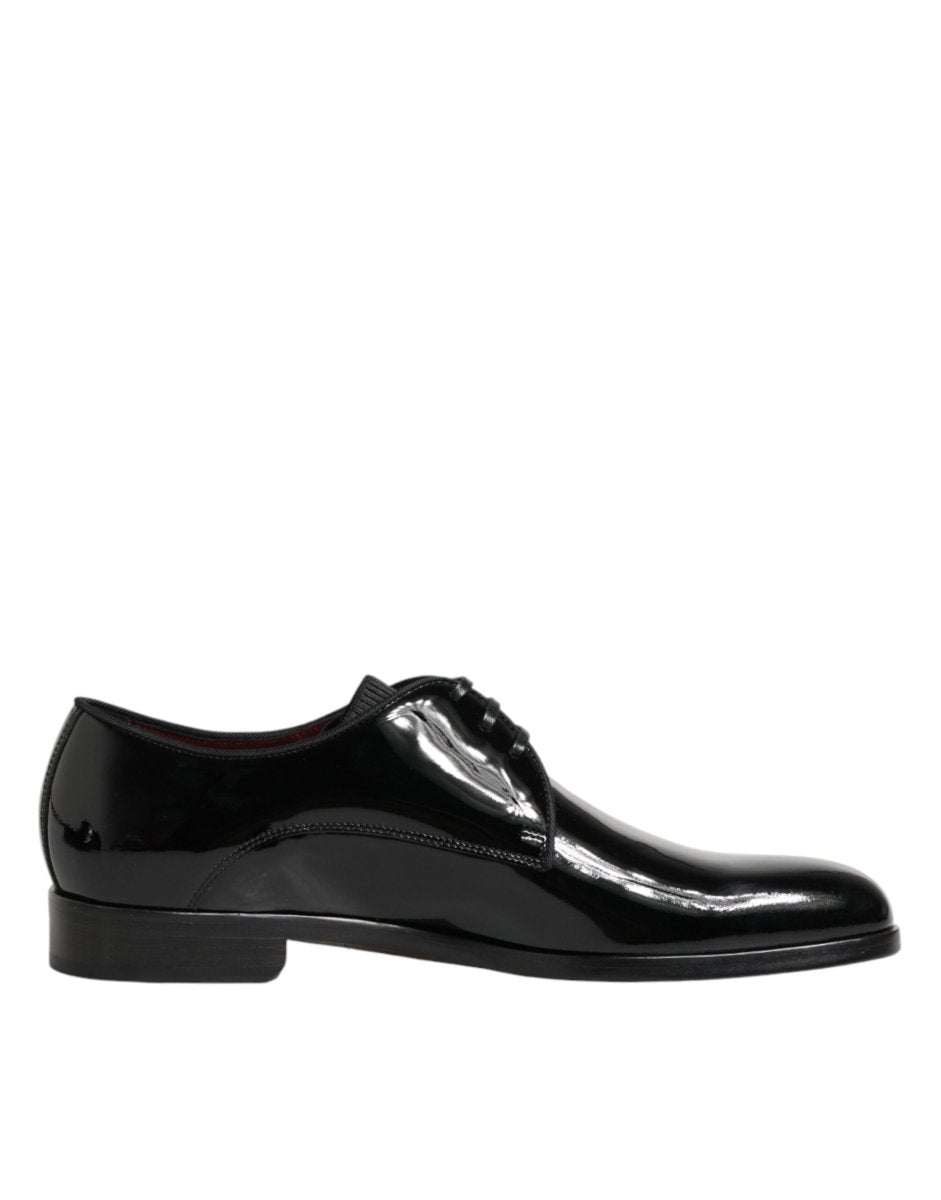 Dolce & Gabbana Black Calfskin Leather Derby Dress Shoes - The Gentlemen's Vault