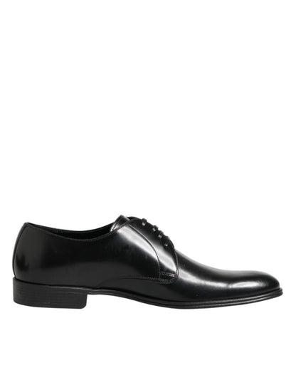 Dolce & Gabbana Black Calfskin Leather Derby Dress Shoes - The Gentlemen's Vault