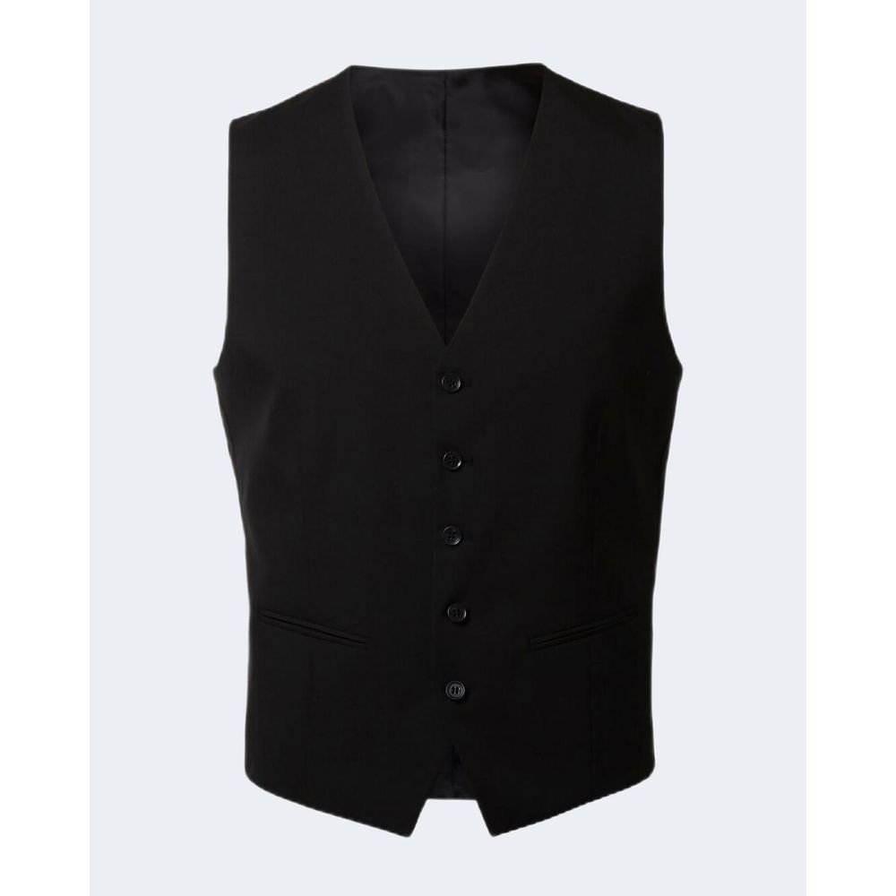 Selected Black Polyester Waistcoat - The Gentlemen's Vault