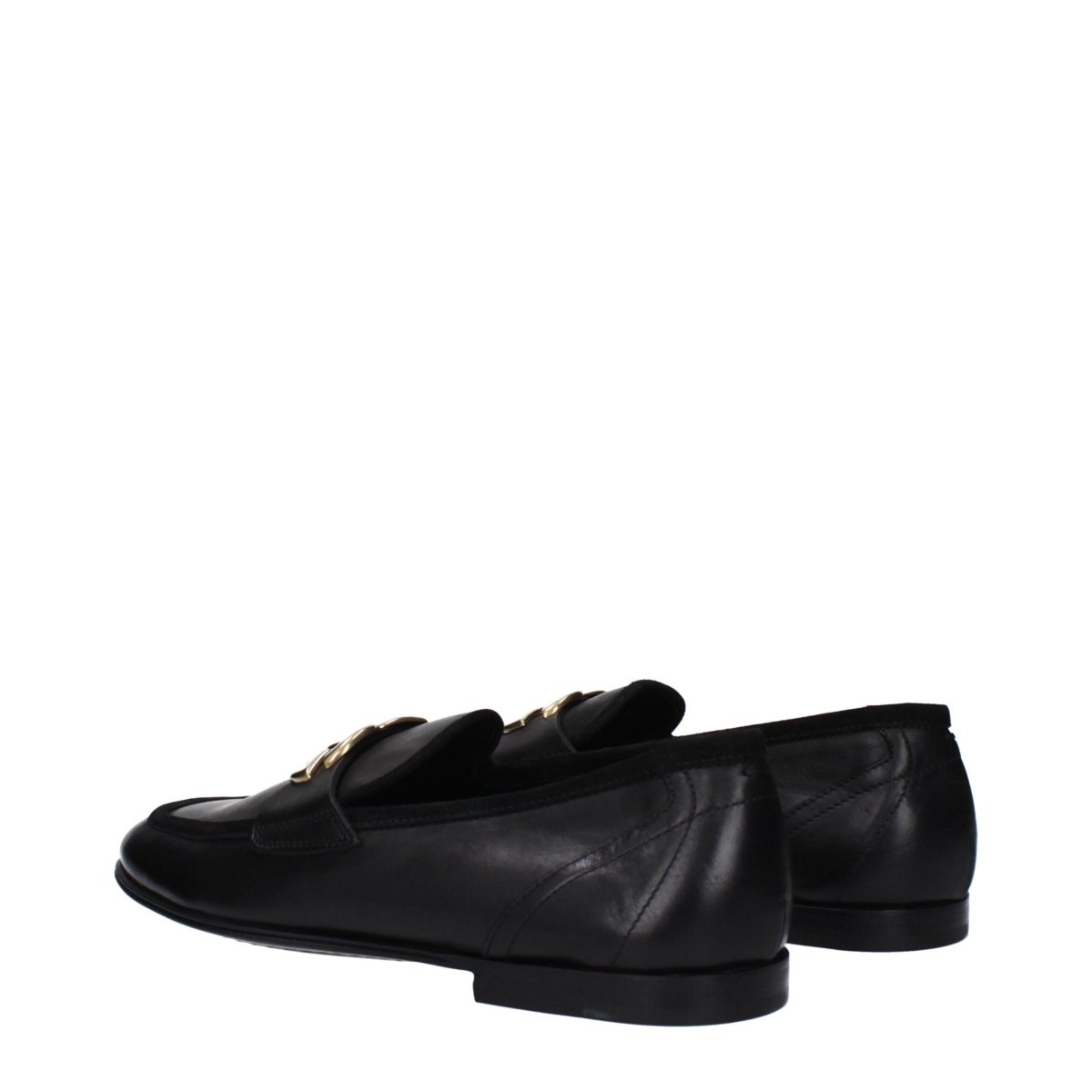 Dolce & Gabbana Black Leather Slip - On Loafers - The Gentlemen's Vault