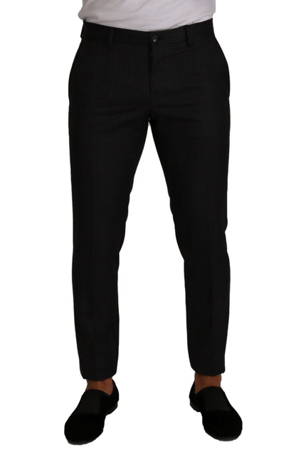 Dolce & Gabbana Gray Check Wool Formal Trouser Dress Pants - The Gentlemen's Vault