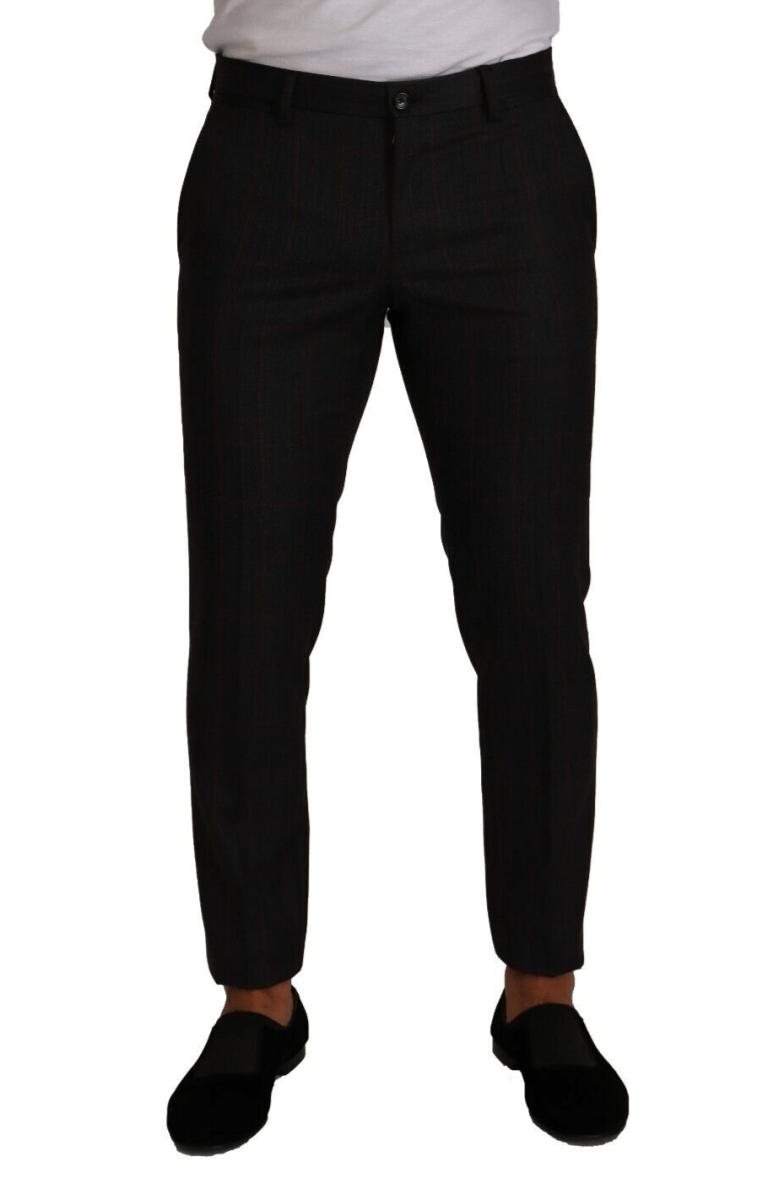 Dolce & Gabbana Gray Check Wool Formal Trouser Dress Pants - The Gentlemen's Vault