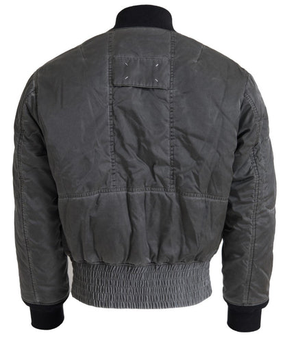 MM6 Maison Margiela Gray Bomber Zipper Pocket Sleeves Jacket - The Gentlemen's Vault