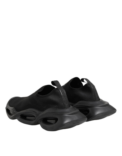 Dolce & Gabbana Black Slip On Wave Low Top Men Sneaker Shoes - The Gentlemen's Vault