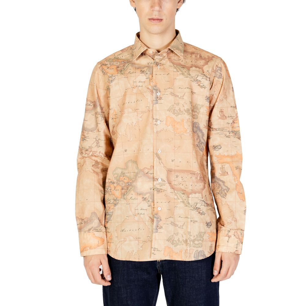 Alviero Martini Prima Classe Beige Polyester Shirt - The Gentlemen's Vault