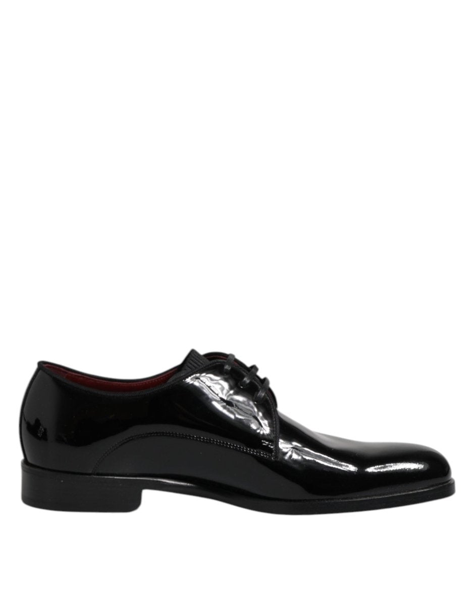 Dolce & Gabbana Black Leather Lace Up Men Derby Formal Shoes - The Gentlemen's Vault