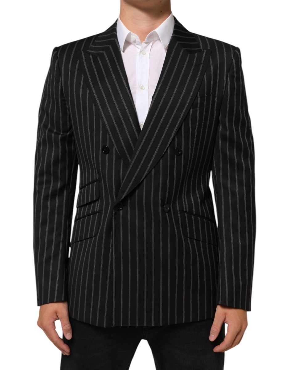 Dolce & Gabbana Black Stripes SICILIA 1 Button Suit Blazer - The Gentlemen's Vault