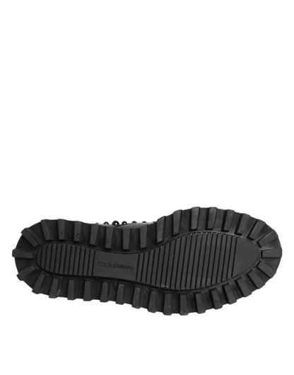 Dolce & Gabbana Black Leather Studded Men Formal Derby Shoes - The Gentlemen's Vault