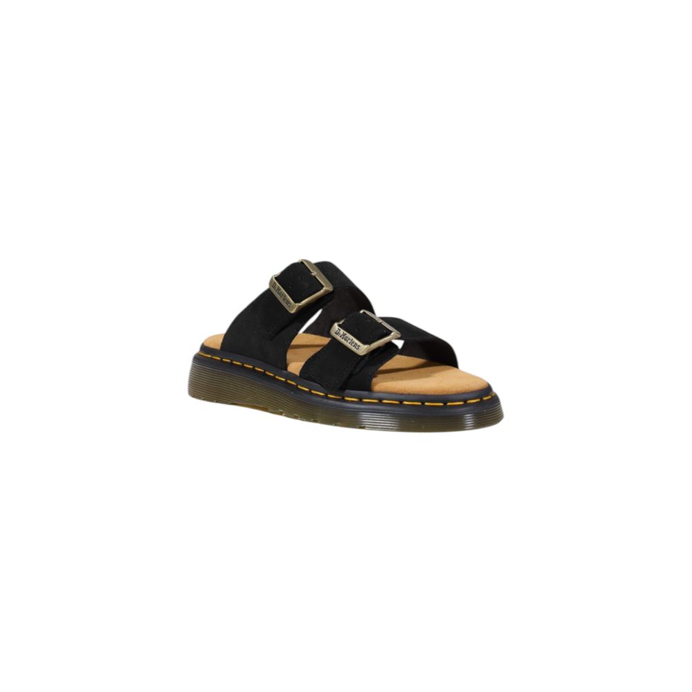 Dr. Martens Black Leather Flat Sandals - The Gentlemen's Vault