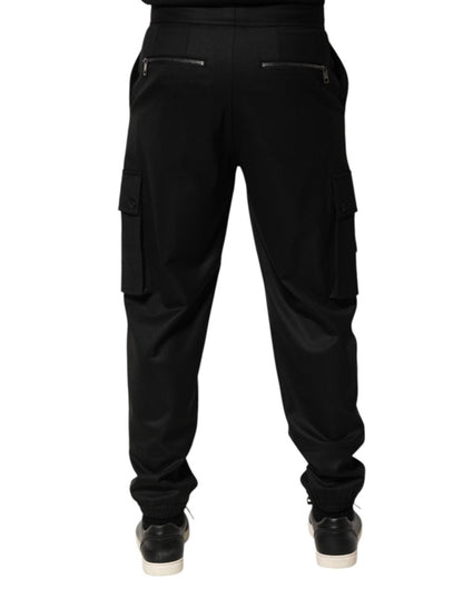 Dolce & Gabbana Solid Black Cargo Jogger Men Sweatpants Pants - The Gentlemen's Vault