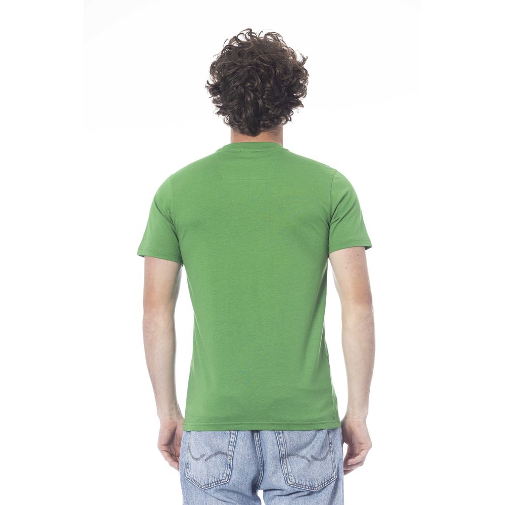 Cavalli Class Green Cotton Men T-Shirt - The Gentlemen's Vault