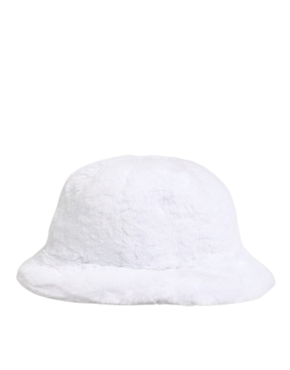 Dolce & Gabbana White Modacrylic Fur Bucket Men Capello Hat - The Gentlemen's Vault