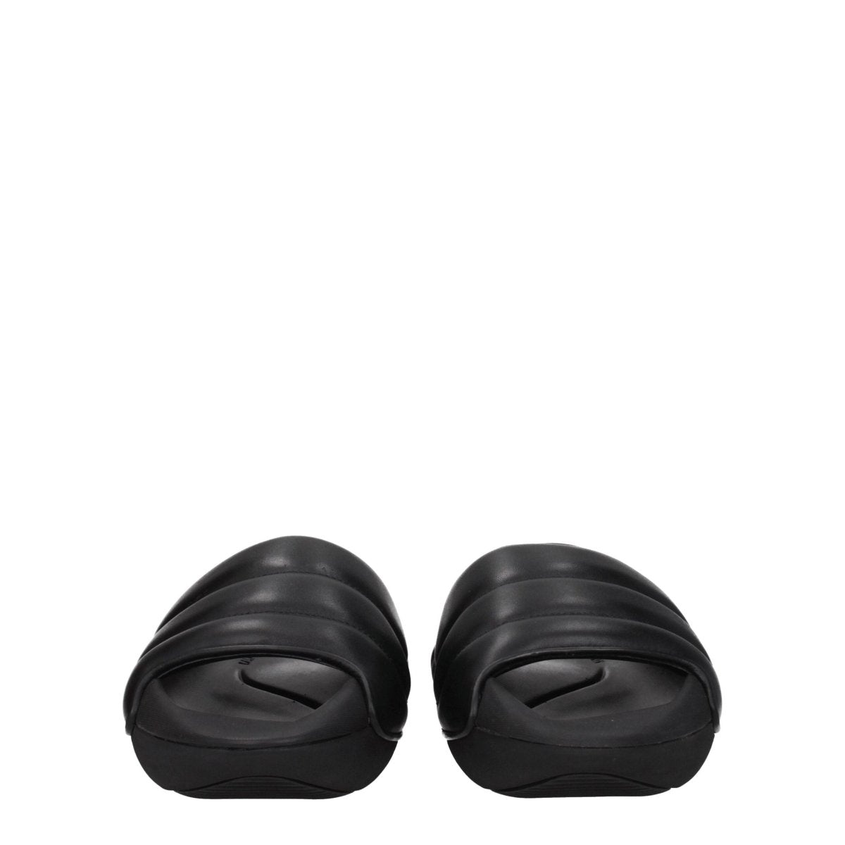 Balmain Black Leather Slippers Sandals - The Gentlemen's Vault