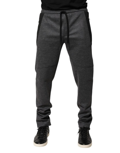 Dolce & Gabbana Gray Black Wool Blend Jogger Sweatpants Pants - The Gentlemen's Vault
