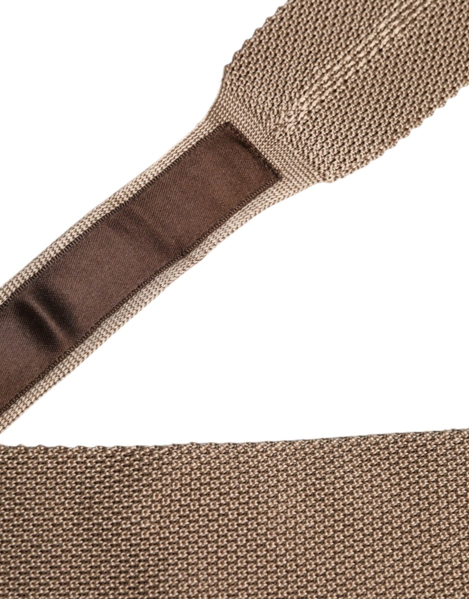 Dolce & Gabbana Brown Silk Adjustable Necktie Tie - The Gentlemen's Vault