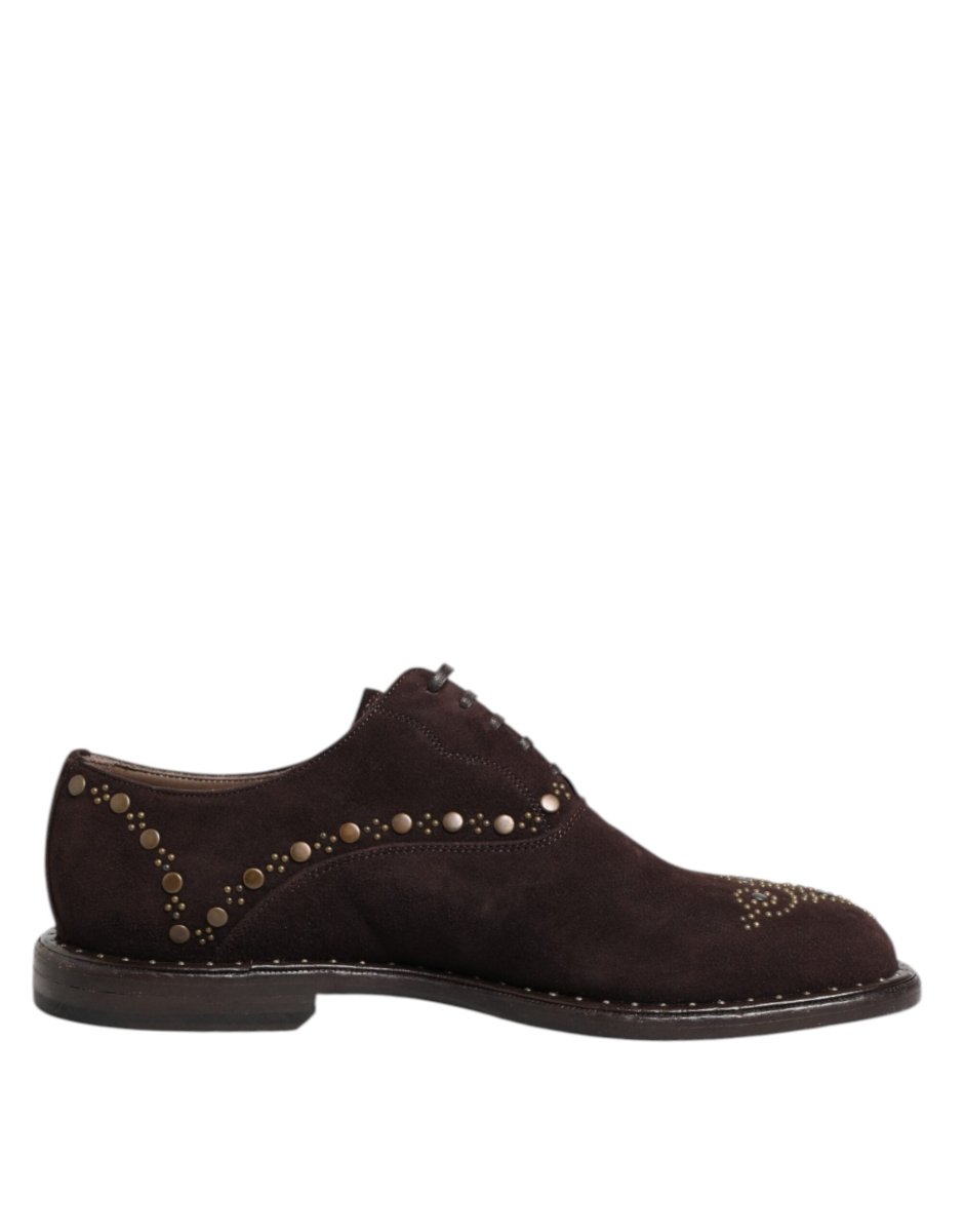 Dolce & Gabbana Brown Velvet Lace Up Oxford Dress Shoes - The Gentlemen's Vault