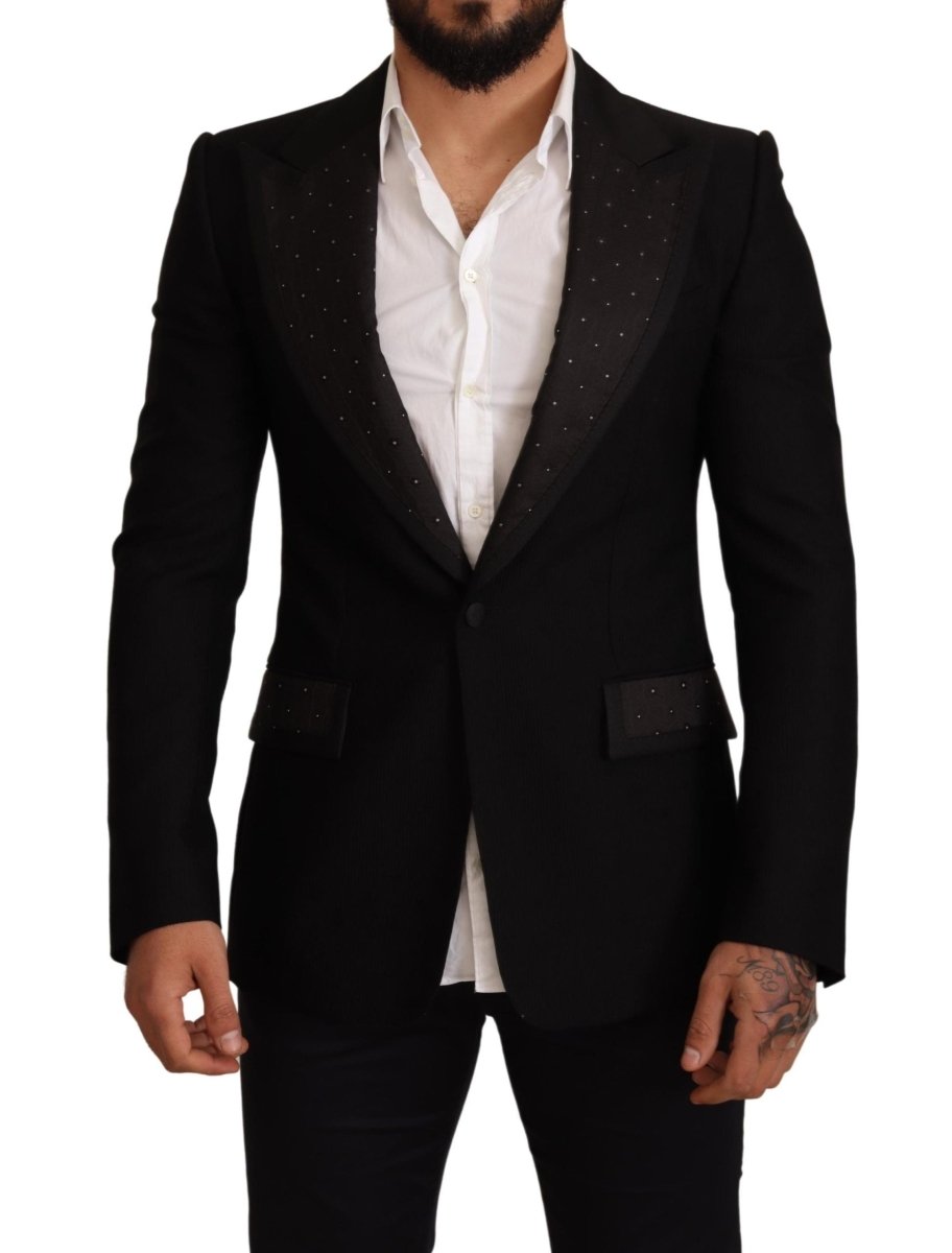 Dolce & Gabbana Black Wool Slim Fit Coat Blazer Jacket - The Gentlemen's Vault