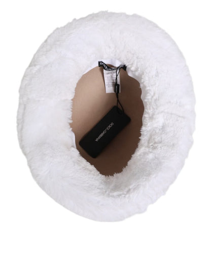 Dolce & Gabbana White Modacrylic Fur Bucket Men Capello Hat - The Gentlemen's Vault