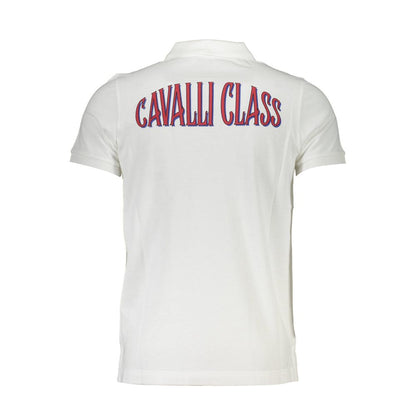 Cavalli Class White Cotton Men Polo Shirt - The Gentlemen's Vault
