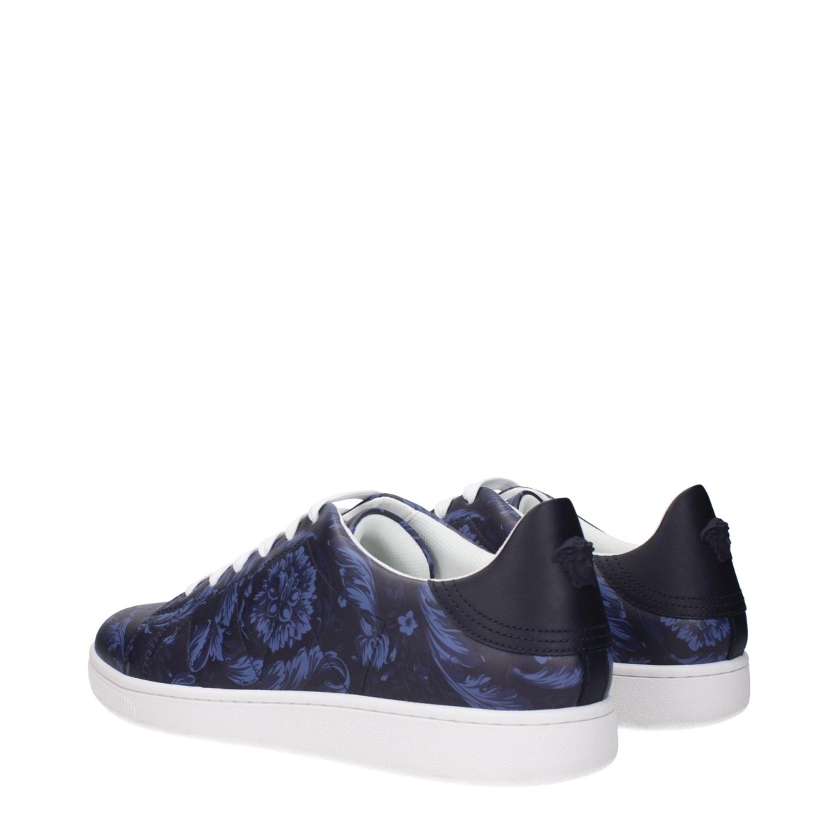 Versace Blue Leather Low Tops - The Gentlemen's Vault