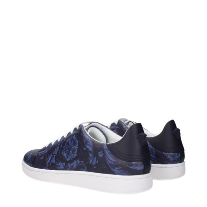 Versace Blue Leather Low Tops - The Gentlemen's Vault