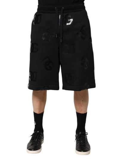 Dolce & Gabbana Black Logo Cotton Bermuda Sweatshorts Shorts - The Gentlemen's Vault