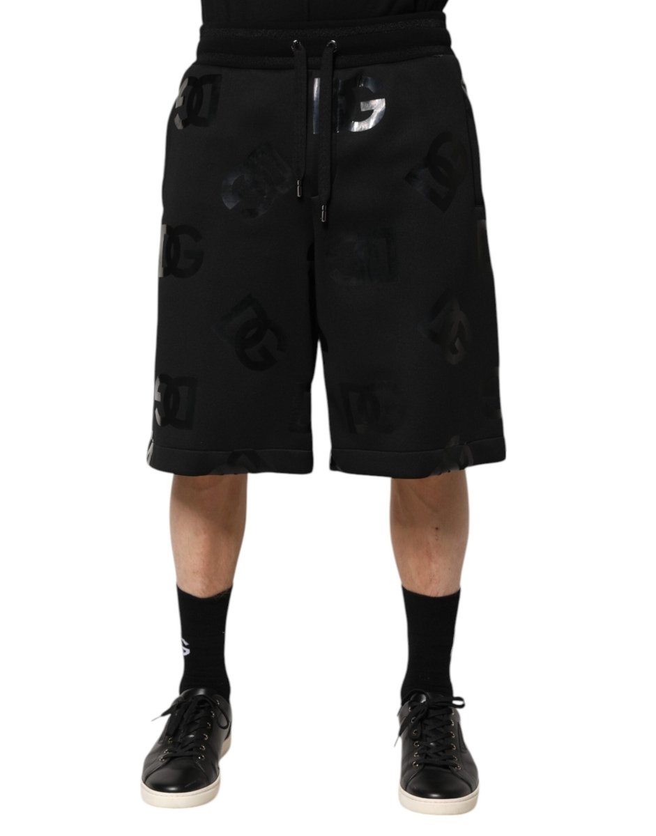 Dolce & Gabbana Black Logo Cotton Bermuda Sweatshorts Shorts - The Gentlemen's Vault