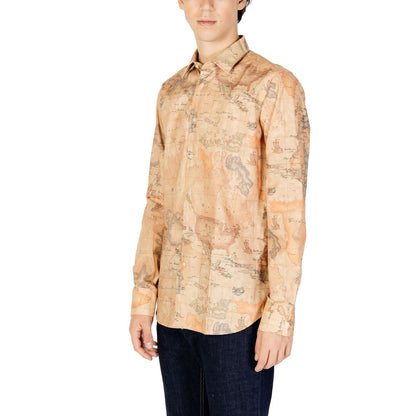 Alviero Martini Prima Classe Beige Polyester Shirt - The Gentlemen's Vault