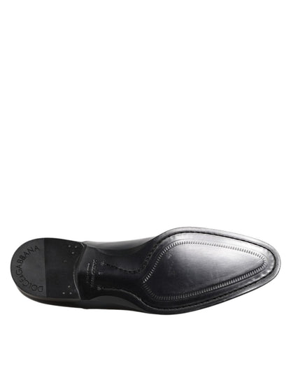 Dolce & Gabbana Navy Blue Leather Lace Up Derby Formal Shoes - The Gentlemen's Vault