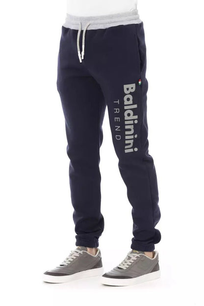 Baldinini Trend Blue Cotton Men Sport Pant - The Gentlemen's Vault