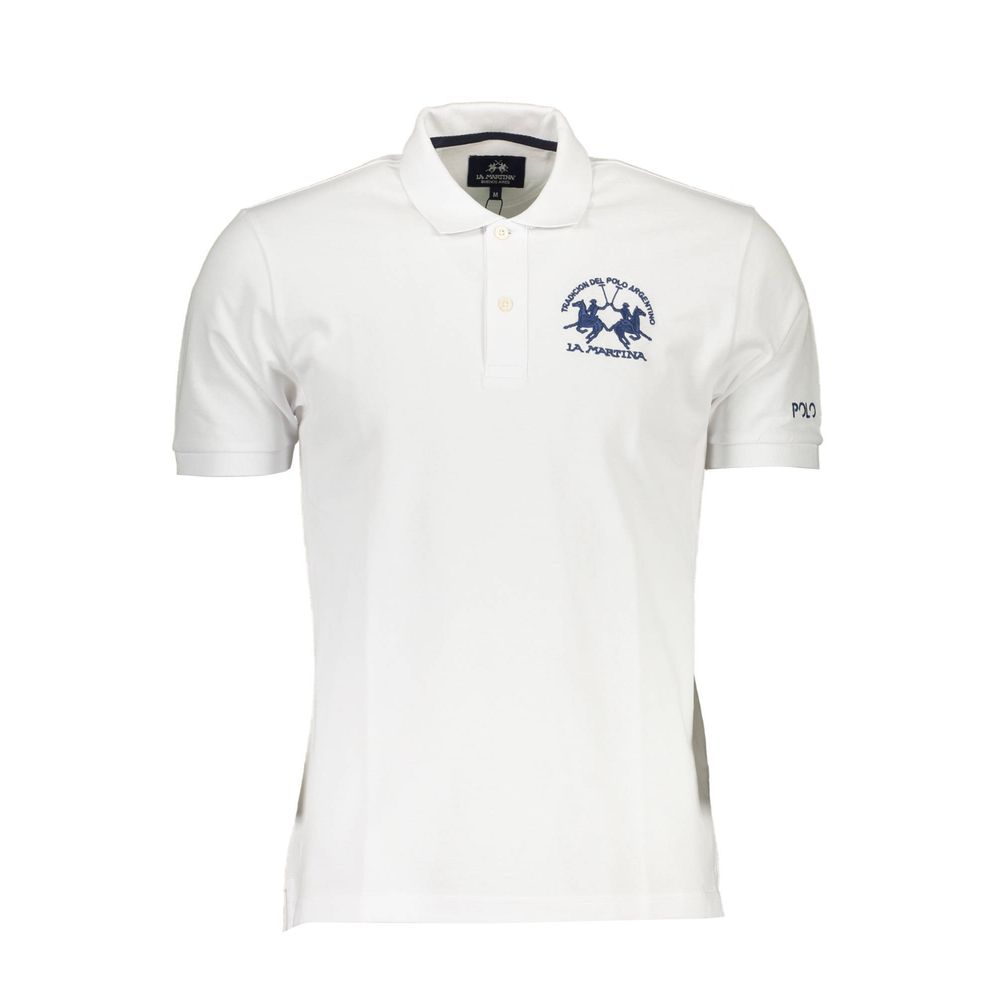 La Martina White Cotton Polo Shirt - The Gentlemen's Vault