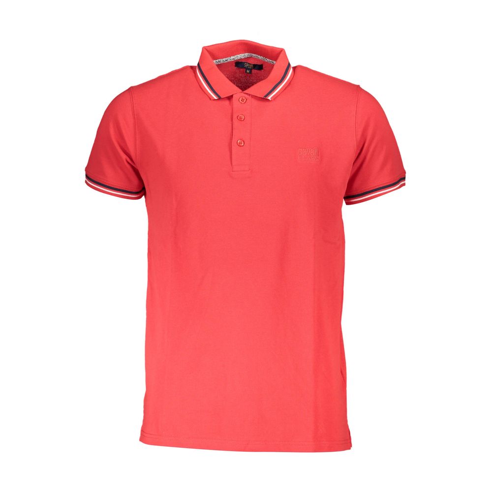 Cavalli Class Red Cotton Men Polo Shirt - The Gentlemen's Vault