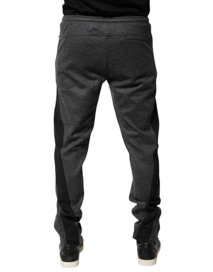 Dolce & Gabbana Gray Black Wool Blend Jogger Sweatpants Pants - The Gentlemen's Vault