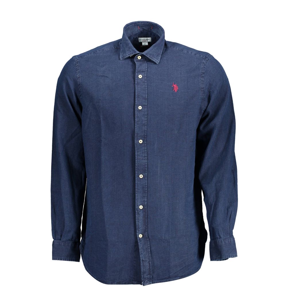 U.S. POLO ASSN. Blue Cotton Men Shirt - The Gentlemen's Vault