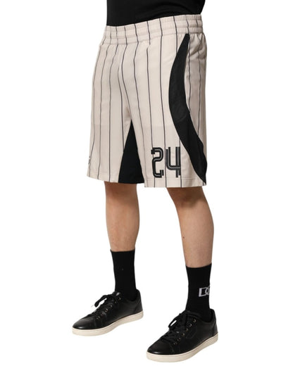 Dolce & Gabbana Off White Polyester DG Logo Sweatshorts Shorts - The Gentlemen's Vault