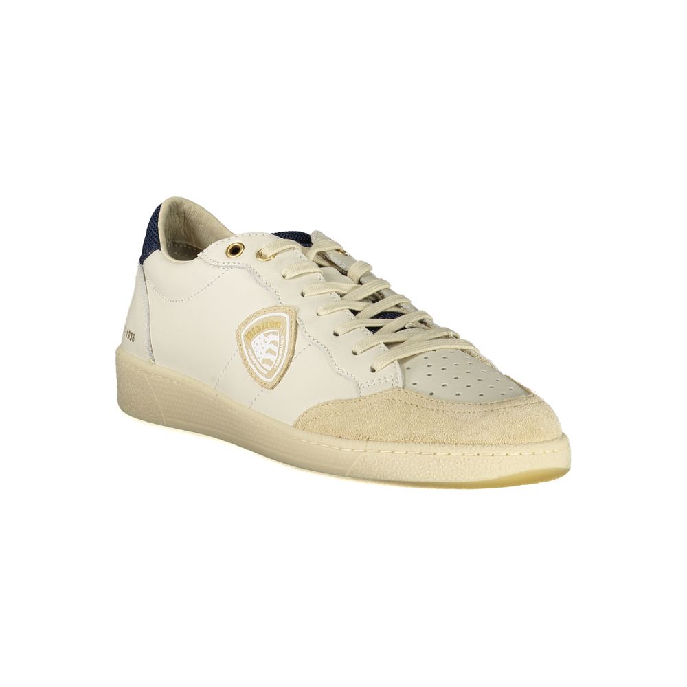 Blauer White Polyester Sneaker - The Gentlemen's Vault