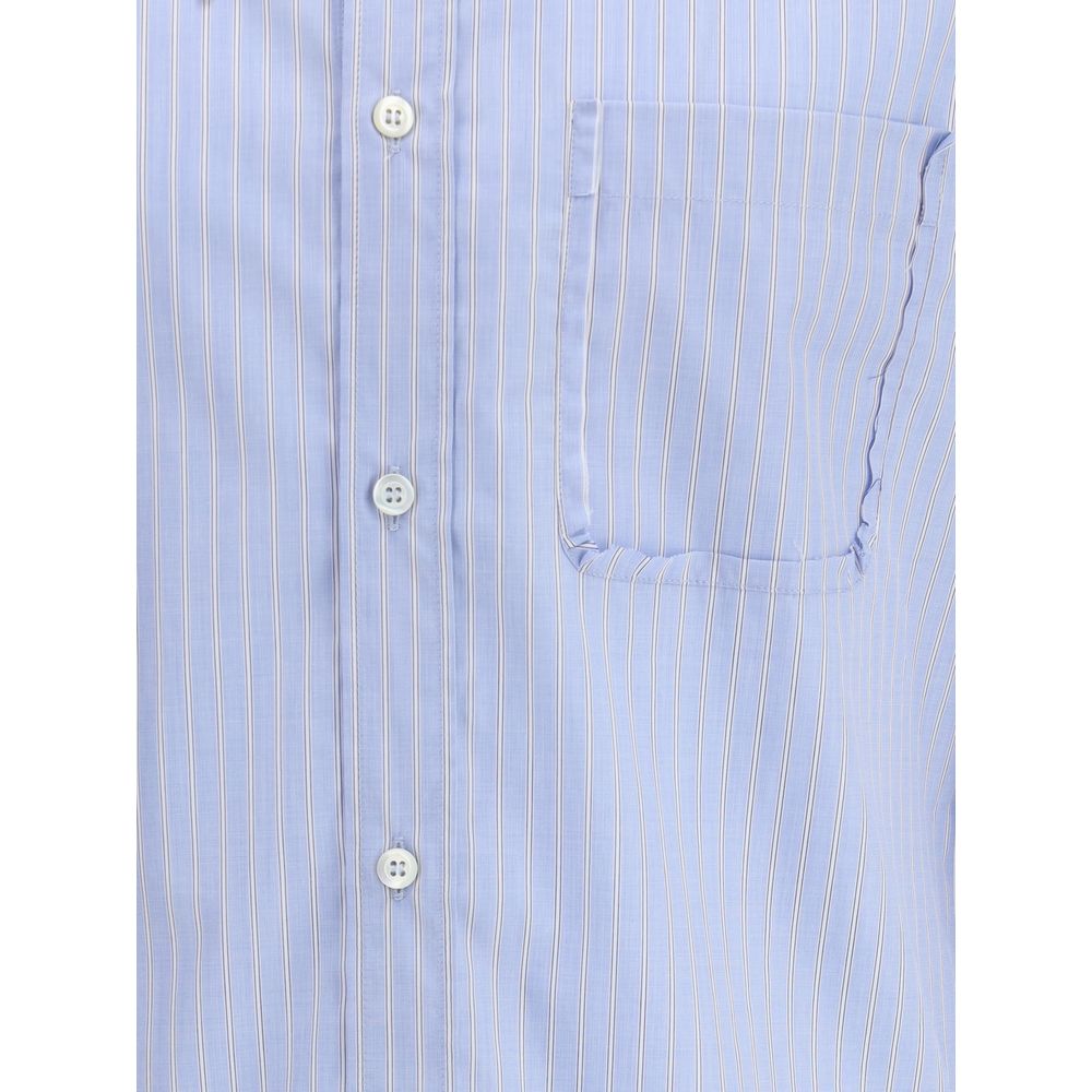 Margiela Blue Cotton Pattern Shirt - The Gentlemen's Vault
