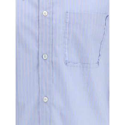 Margiela Blue Cotton Pattern Shirt - The Gentlemen's Vault