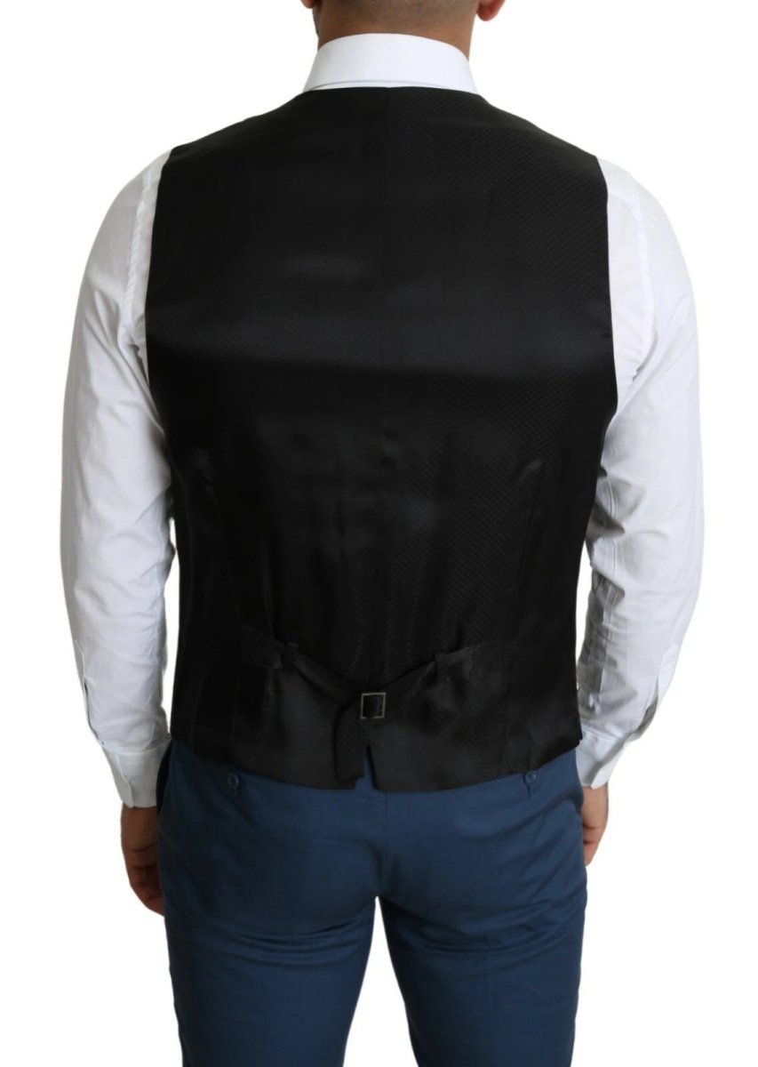 Dolce & Gabbana Black Wool Men Formal Waistcoat Vest - The Gentlemen's Vault