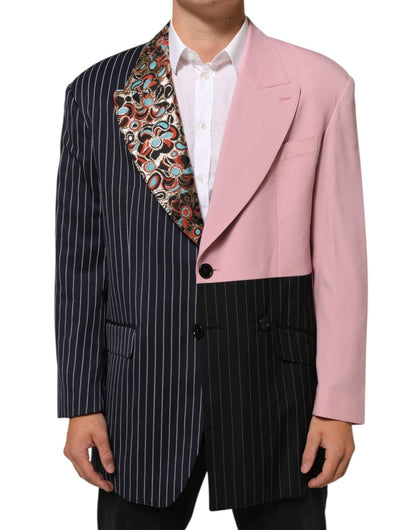 Dolce & Gabbana Multicolor Patchwork Single Breasted Jacket Blazer - The Gentlemen's Vault