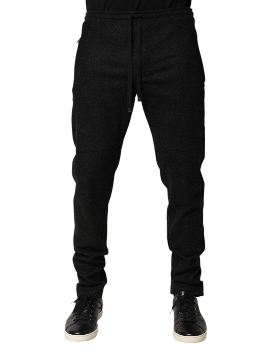 Dolce & Gabbana Marl Black Wool Blend Jogger Sweatpants Pants - The Gentlemen's Vault